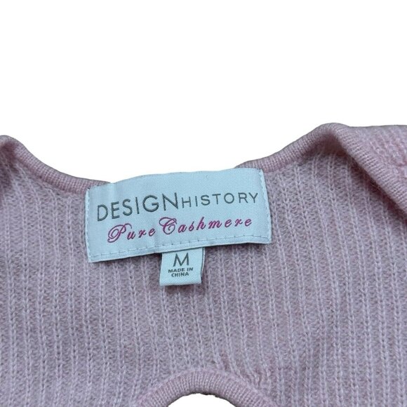 EUC Design History Women's Sz M Sweetheart Cashmere Sweater in Light Pink - Picture 7 of 12